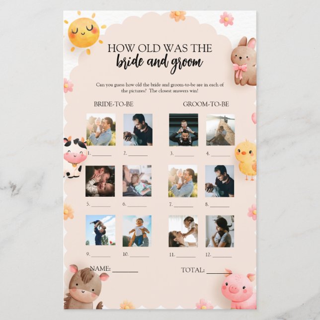 Quantos Anos Tinham Noiva E Um Jogo De Adivinhação (Frente)