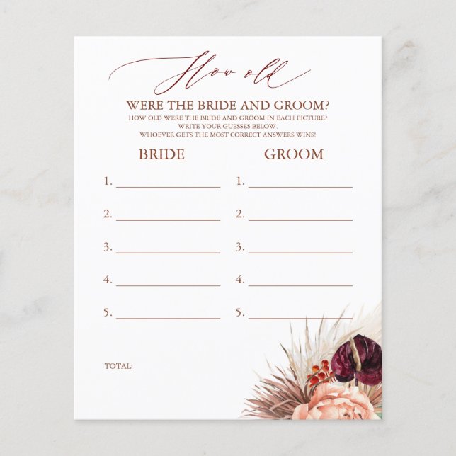 Quantos Anos Tinham O Jogo De BRIDE E GROOM (Frente)