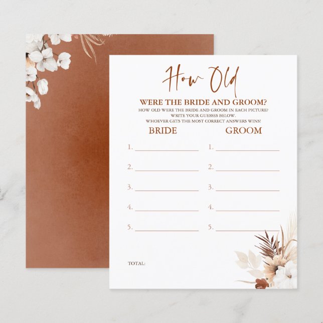 Quantos Anos Tinham O Jogo De BRIDE E GROOM (Frente/Verso)