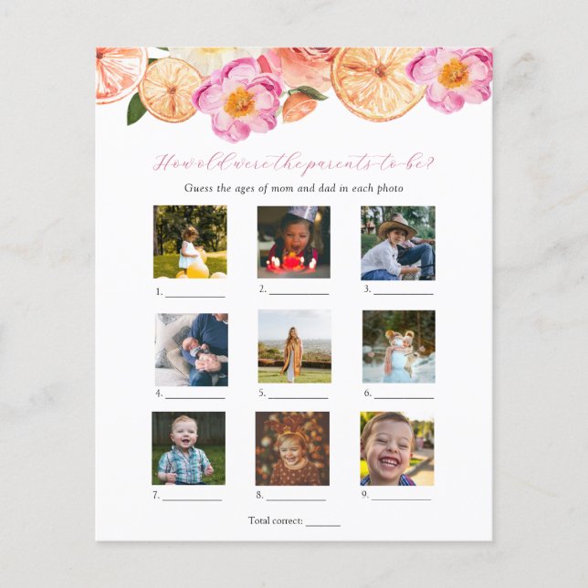 Quantos Anos Tinham O Jogo De Chá de fraldas (Frente)