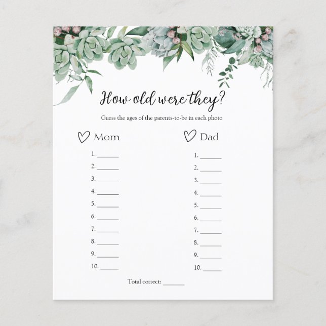 Quantos Anos Tinham O Jogo De Chá de fraldas (Frente)