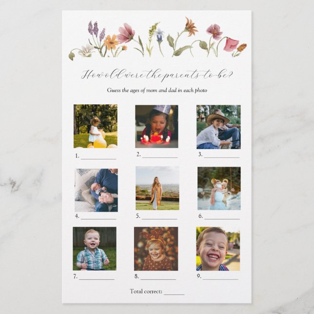 Quantos Anos Tinham O Jogo De Chá de fraldas (Frente)