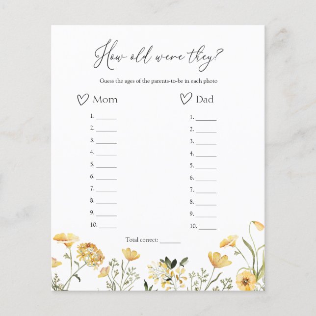 Quantos Anos Tinham O Jogo De Chá de fraldas De Fl (Frente)