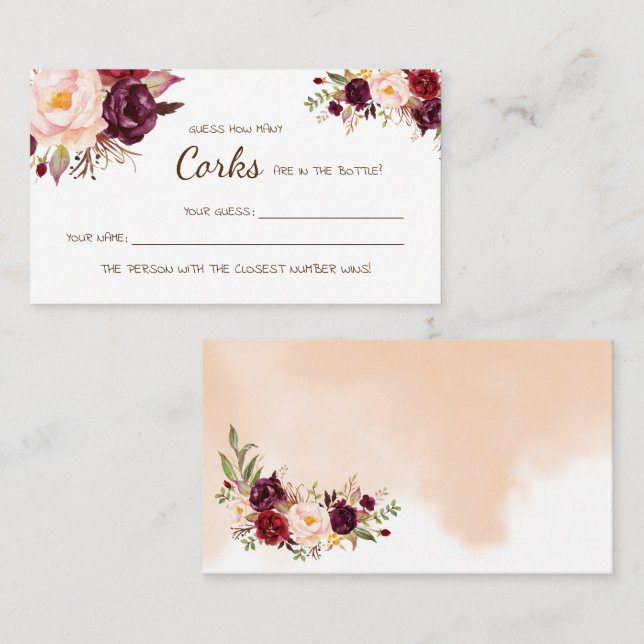 Quantos cartões de Chá de panela Corks Marsala (Frente/Verso)