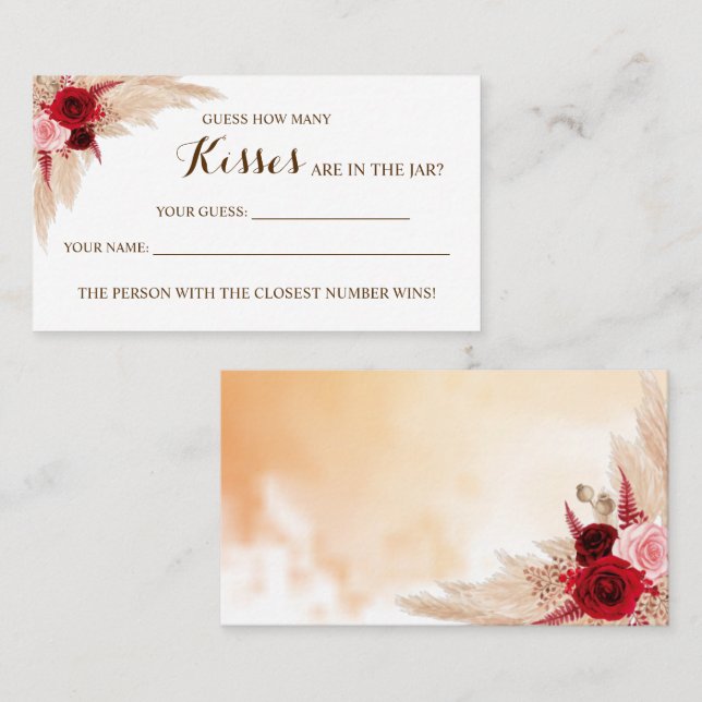 Quantos cartões de Chá de panela Kisses Pampas (Frente/Verso)