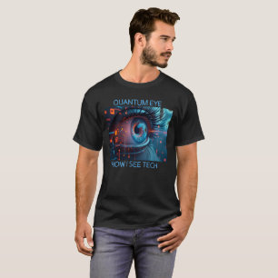 Quantum Eye Tech masculina camiseta preta