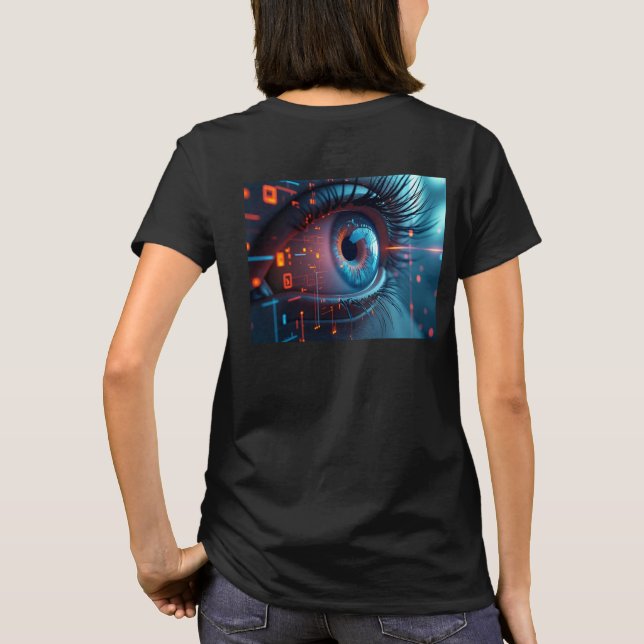 Quantum Olho, mulheres pretas, camiseta preta (Verso)