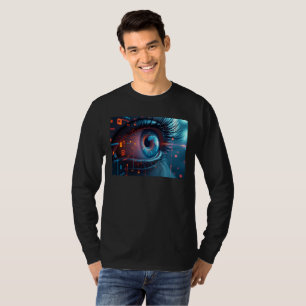 Quantum Olhos longa manga camiseta preta