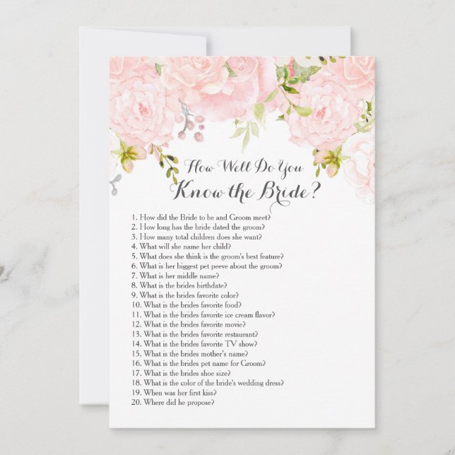 Quão bem você conhece a noiva? (Frente)