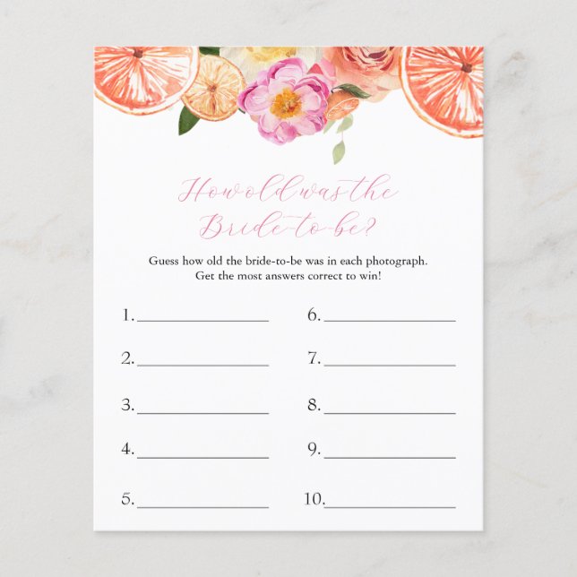 Quão Velho Era O Jogo da Noiva (Frente)