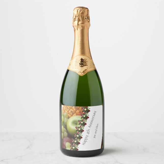 Quarta Fruta de Aniversário de Casamento e Flores (Frente)