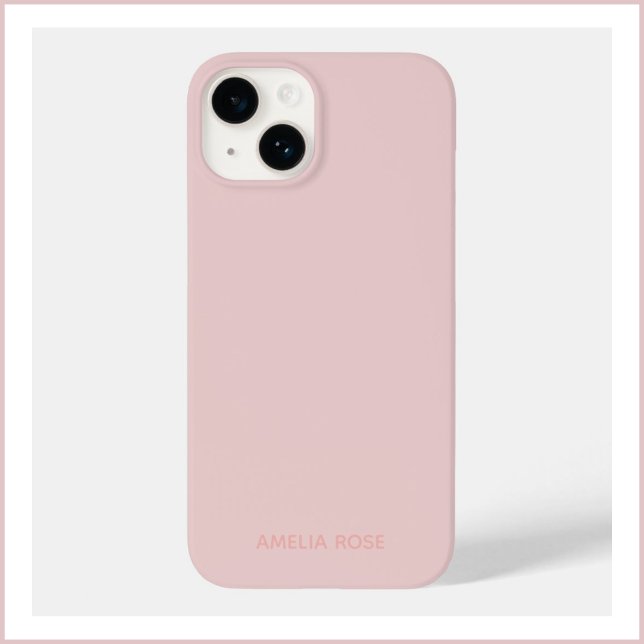 Quartzo Rosa Personalizado Simples para iPhone 14 (Criador carregado)
