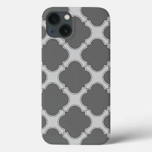 Quatrefoil em tons de cinza capas de iphone de tap