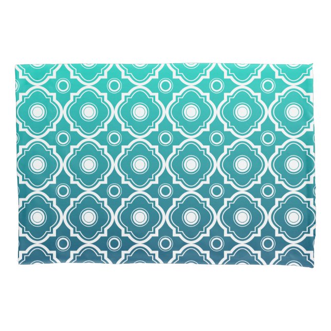 Quatrefoil Geométrico com Gradação Verde Branco e  (Frente)