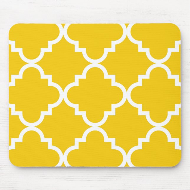 Quatrefoil Mousepad - amarelo (Frente)