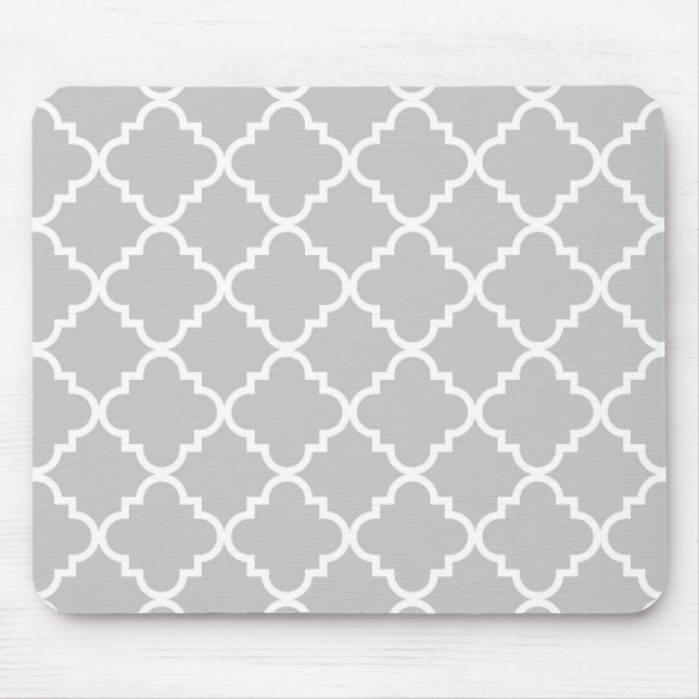 Quatrefoil Mousepad - cinza (Frente)