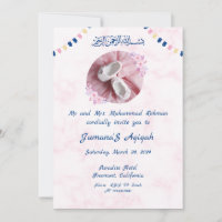 Quatrefoil - Padrão do Aqiqah Islâmico Convite