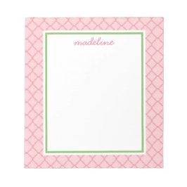 Quatrefoil Rosa | Bloco de notas cor-de-rosa e ver