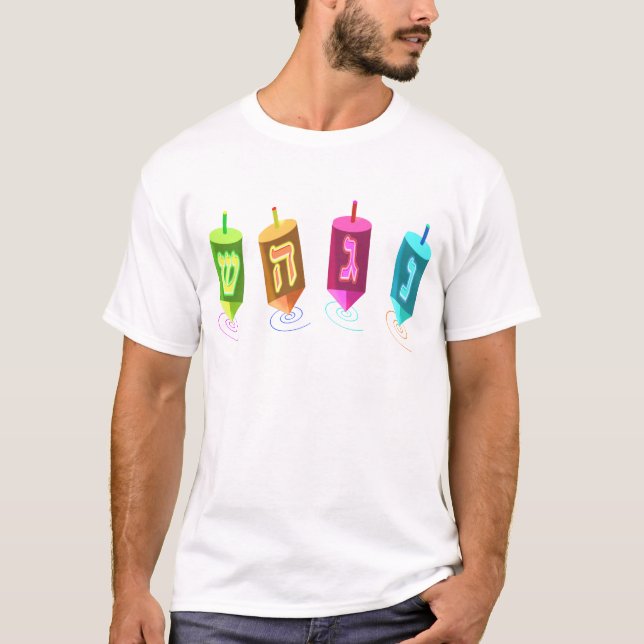 Quatro camisas da obscuridade de Dreidels (Frente)