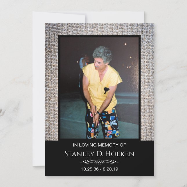 Quatro Cartões de agradecimentos Funerais De Fotos (Frente)