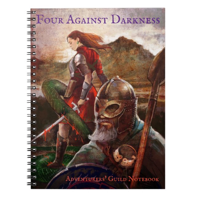 Quatro contra o caderno alinhado escuridão (Frente)