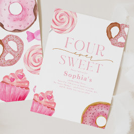 Quatro Convites De Aniversário Muito Doce