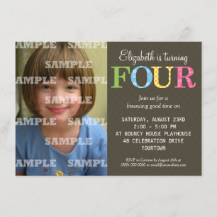 Quatro Convites de aniversário padrão