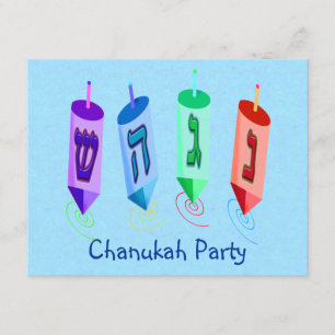 Quatro convites de Dreidels