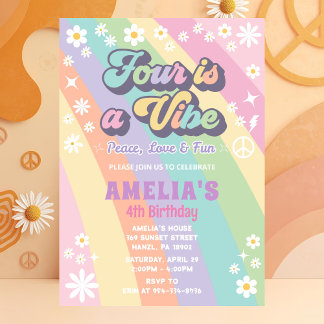 Quatro é um convite de aniversário vívido