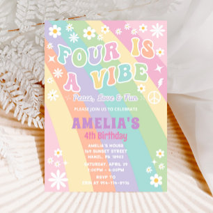 Quatro é um convite de aniversário vívido