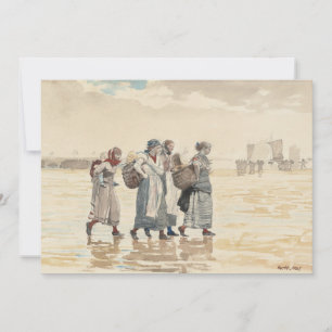 Quatro esposas de peixes na praia   Winslow Homer