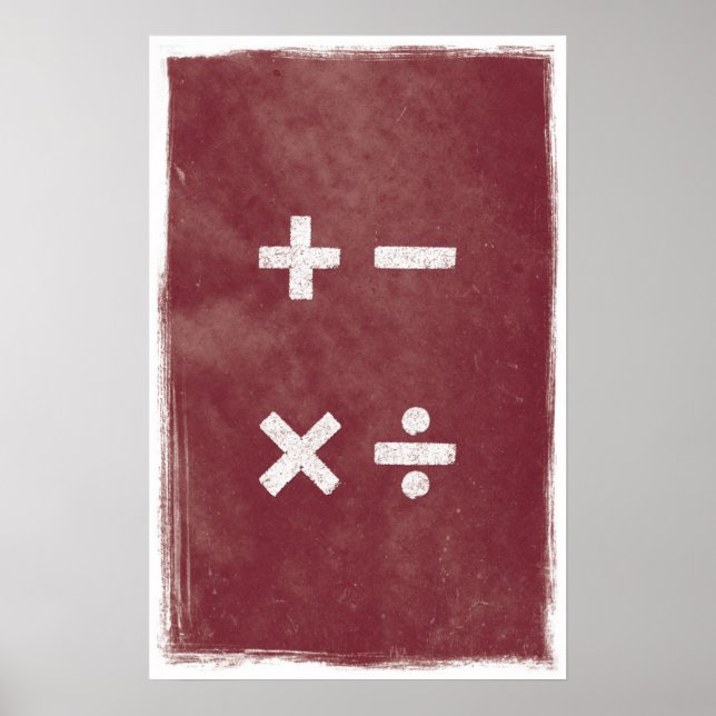 Quatro Operações - Posters de Matemática (Frente)