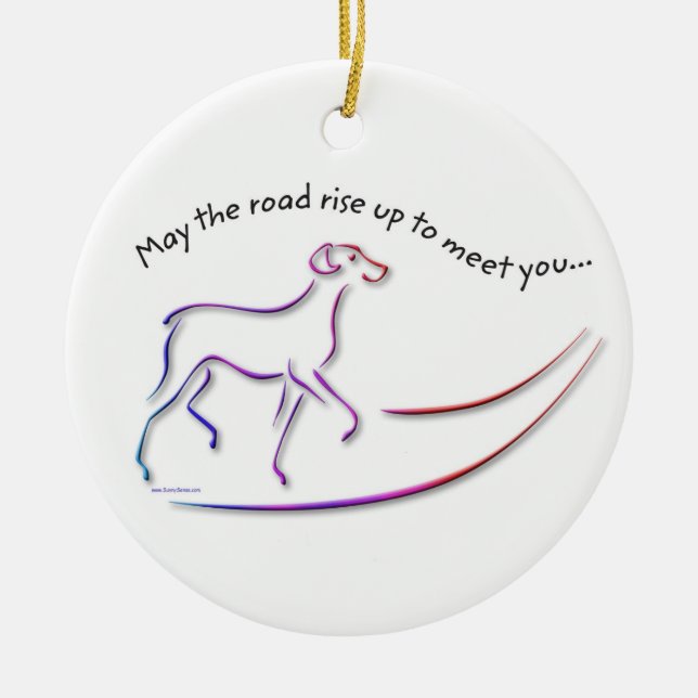 Que a estrada suba com ornamentos de cães (Frente)