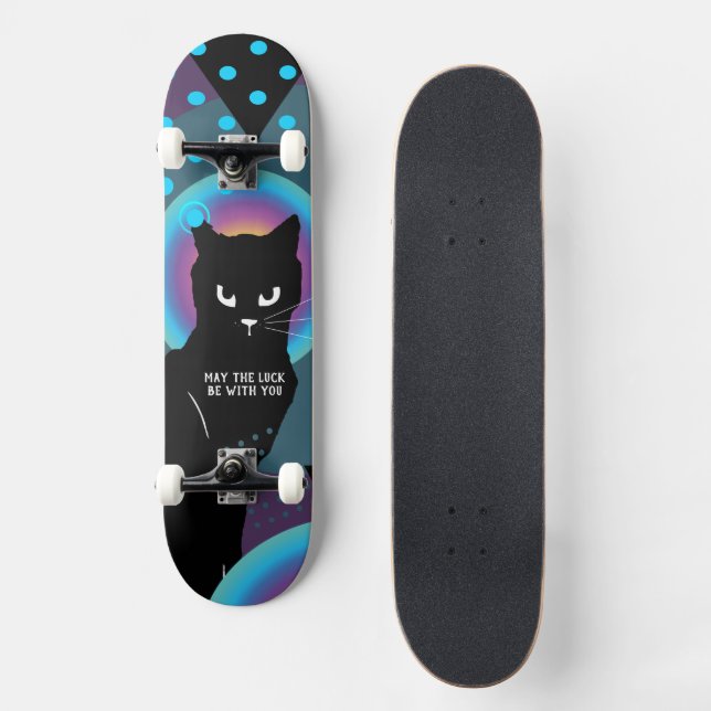 Que a sorte esteja com você skate (Frente)