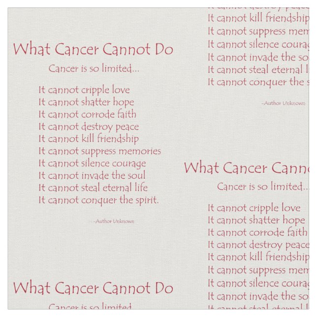 Que Cancer não pode fazer o Tecido Poem inspirar m (Detalhe)