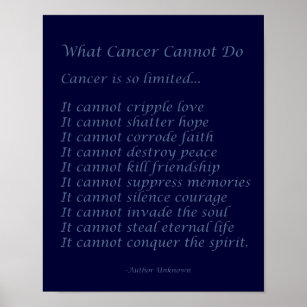 Que Cancer Não Pode Fazer Poem Poster Impressão