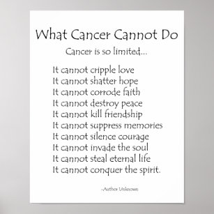 Que Cancer Não Pode Fazer Poem Poster Impressão