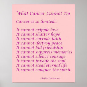 Que Cancer Não Pode Fazer Poem Poster Impressão