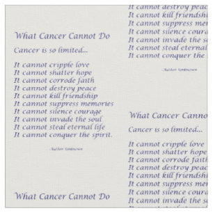 Que Cancer Não Pode Fazer Tecido Poem Inspirar Ma