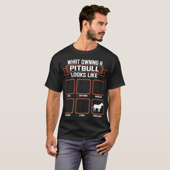 Que cão possuindo de Pitbull olha como a camiseta (Frente Completa)