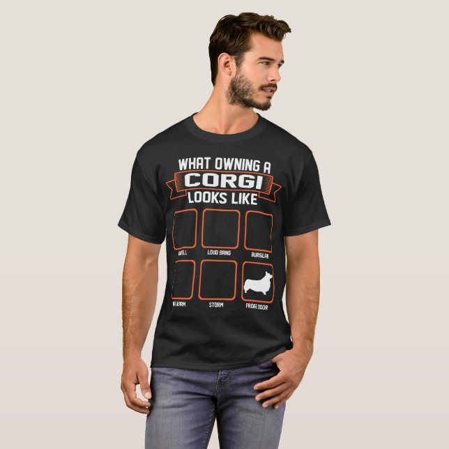 Que cão possuindo do Corgi olha como a camiseta (Frente Completa)