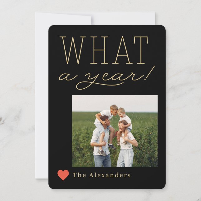 Que Cartão com fotos De Feriado De Um Ano (Frente)