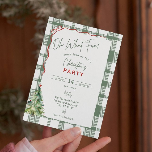 Que Convite de festas de Natal Divertido (Oh What Fun Christmas Party Invitation)
