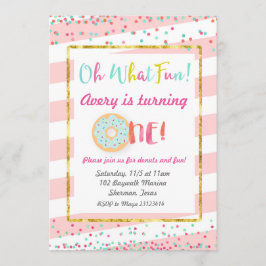 Que Diversão do Primeiro Convite de Aniversário