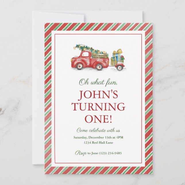 Que Divertido! Primeiro Convite de Aniversário (Frente)