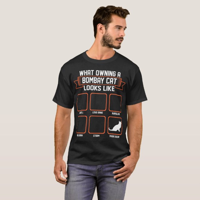 Que gato possuindo de Bombaim olha como a camiseta (Frente Completa)