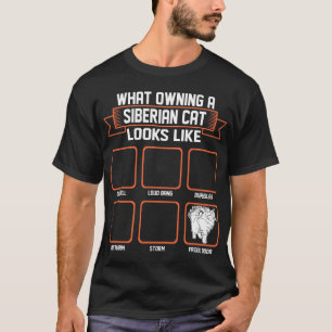 Que gato Siberian possuindo olha como a camiseta