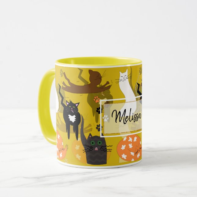 Que gatos tão diferentes. Caneca (Frente Esquerda)