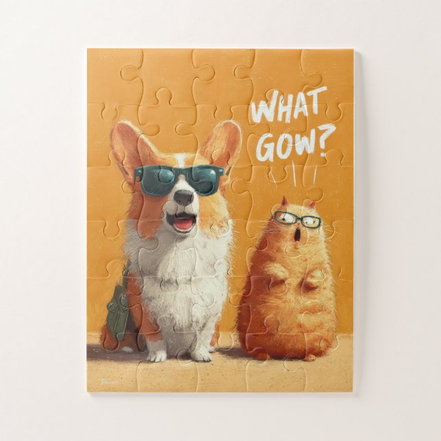 Que Gow? Quebra-cabeça de Corgi e Hamster (Vertical)