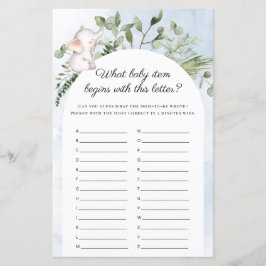 Que jogo de Chá de fraldas Azul de Elefante para o